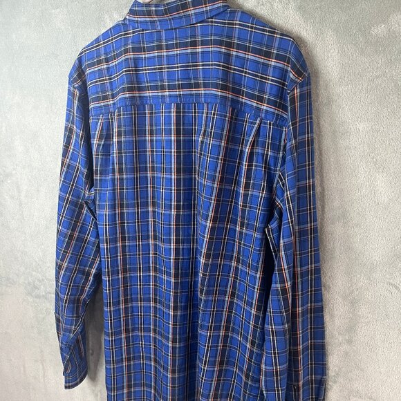 Prana Dolberg Flannel Shirt Mens L Blue Plaid Slim Fit Long Sleeve Button Up - Picture 9 of 15